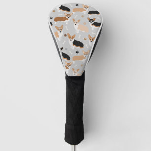 Corgi Dog Paws and Bones Golf Head Cover Headcover