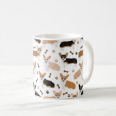 Corgi Dog Paws and Bones Kaffeetasse (VorderseiteRechts)