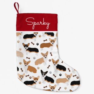 Corgi Dog Paws and Bones Kleine Weihnachtszeit Str Kleiner Weihnachtsstrumpf