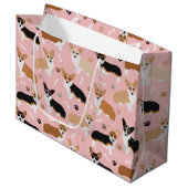 Corgi Dog Paws and Bones Large Gift Bag Große Geschenktüte (Vorderseite Schrägansicht)
