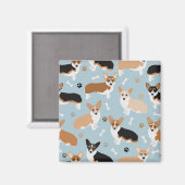 Corgi Dog Paws and Bones Magnet (Vorderseite/Rückseite)