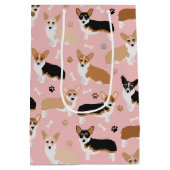Corgi Dog Paws and Bones Medium Gift Bag Mittlere Geschenktüte (Rückseite)