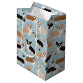 Corgi Dog Paws and Bones Mittlere Geschenktüte (Vorderseite Schrägansicht)
