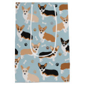 Corgi Dog Paws and Bones Mittlere Geschenktüte (Rückseite)
