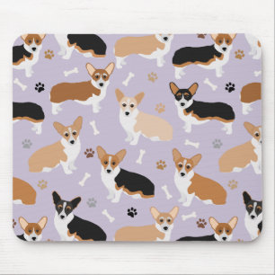 Corgi Dog Paws and Bones Mouse Pad Mousepad