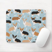 Corgi Dog Paws and Bones Mousepad (Mit Mouse)