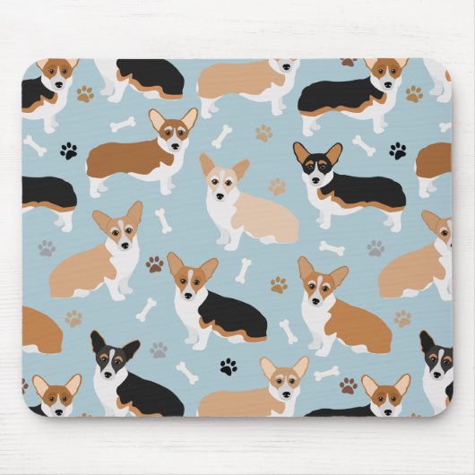 Corgi Dog Paws and Bones Mousepad (Vorne)