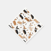 Corgi Dog Paws and Bones Napkins Serviette (Ecke)
