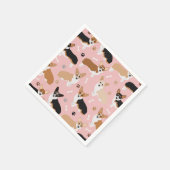 Corgi Dog Paws and Bones Napkins Serviette (Ecke)