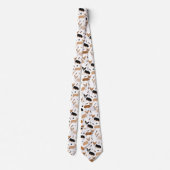 Corgi Dog Paws and Bones Neck Tie Krawatte (Rückseite)
