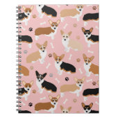 Corgi Dog Paws and Bones Notebook Notizblock (Vorderseite)