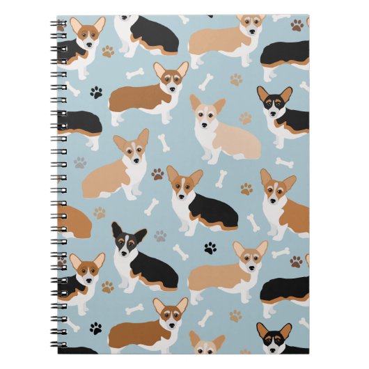 Corgi Dog Paws and Bones Notizblock (Vorderseite)