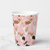 Corgi Dog Paws and Bones Paper Cups Pappbecher (Rechts)