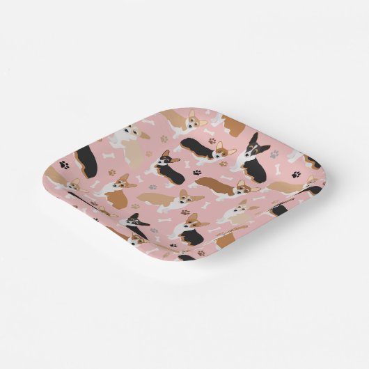 Corgi Dog Paws and Bones Paper Teller (Gewinkelt)