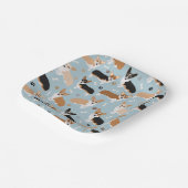 Corgi Dog Paws and Bones Pappteller (Gewinkelt)