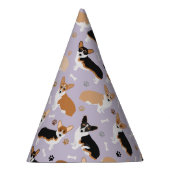 Corgi Dog Paws and Bones Party Hat Partyhütchen (Rechts)