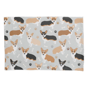 Corgi Dog Paws and Bones Pillow Case Kissenbezug