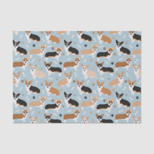 Corgi Dog Paws and Bones Seidenpapier