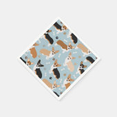 Corgi Dog Paws and Bones Serviette (Ecke)