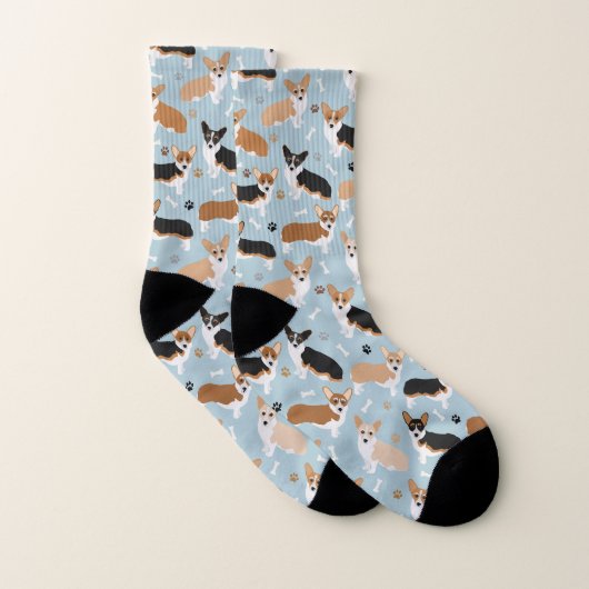 Corgi Dog Paws and Bones Socken (Paar)