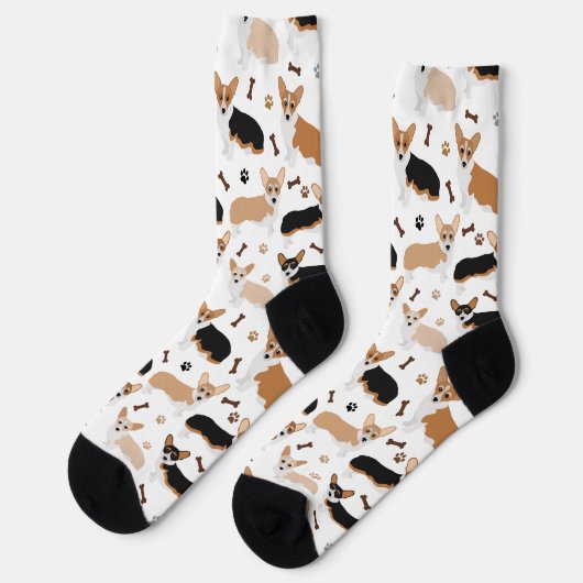 Corgi Dog Paws and Bones Socken (Linkes Detail)