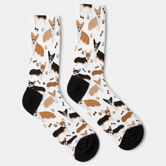 Corgi Dog Paws and Bones Socken (Rechts)