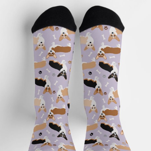 Corgi Dog Paws and Bones Socks Socken (Oben)
