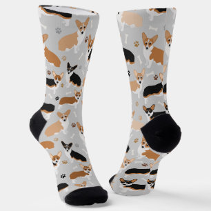 Corgi Dog Paws and Bones Socks Socken