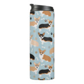 Corgi Dog Paws and Bones Thermosbecher (Nach rechts gedreht)