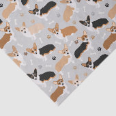 Corgi Dog Paws and Bones Tissue Seidenpapier (Ausschnitt)