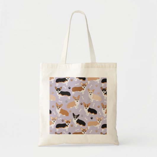 Corgi Dog Paws and Bones Tote Bag Tragetasche (Vorne)