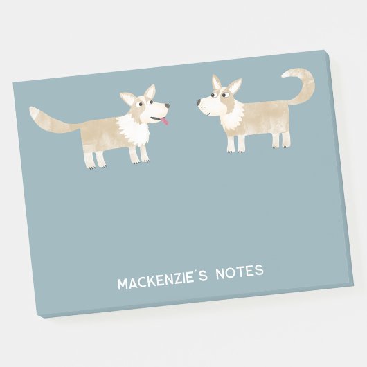Corgi Dog Personalisiert Post-it Klebezettel