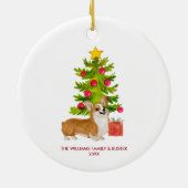 Corgi Dog Personalisiert Weihnachten Keramik Ornament (Hinten)