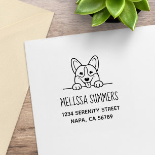 Corgi Dog Pet-Adresse Gummistempel