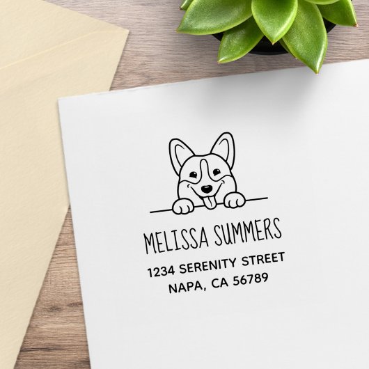 Corgi Dog Pet-Adresse Gummistempel