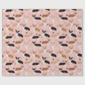Corgi Dog Pfoten und Knochen Wrapping Paper Geschenkpapier (Flach)