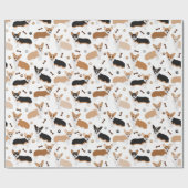 Corgi Dog Pfoten und Knochen Wrapping Paper Geschenkpapier (Flach)