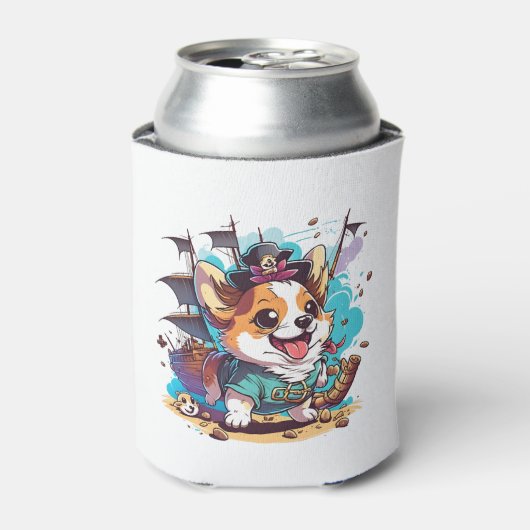 Corgi Dog Pirate Dosenkühler (Kanne Vorderseite)