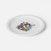 Corgi Dog Pirate Pappteller (Schrägansicht)