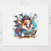 Corgi Dog Pirate Schaumweinetikett (Einzelnes Label)