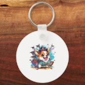 Corgi Dog Pirate Schlüsselanhänger (Vorderseite)