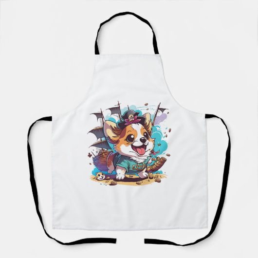 Corgi Dog Pirate Schürze (Vorderseite)