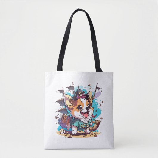 Corgi Dog Pirate Tasche (Vorderseite)