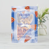 Corgi Dog Pizza essen Einladung (Stehend Vorderseite)