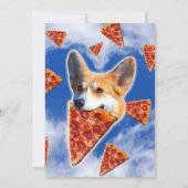 Corgi Dog Pizza essen Einladung (Rückseite)