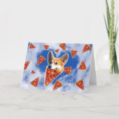 Corgi Dog Pizza essen Karte (Vorderseite)