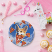 Corgi Dog Pizza essen Pappteller (Party)
