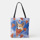 Corgi Dog Pizza essen Tasche (Rückseite)