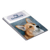 Corgi Dog Portrait 89 art Notizblock (Rechte Seite)