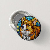 Corgi Dog Portrait Button (Vorne & Hinten)